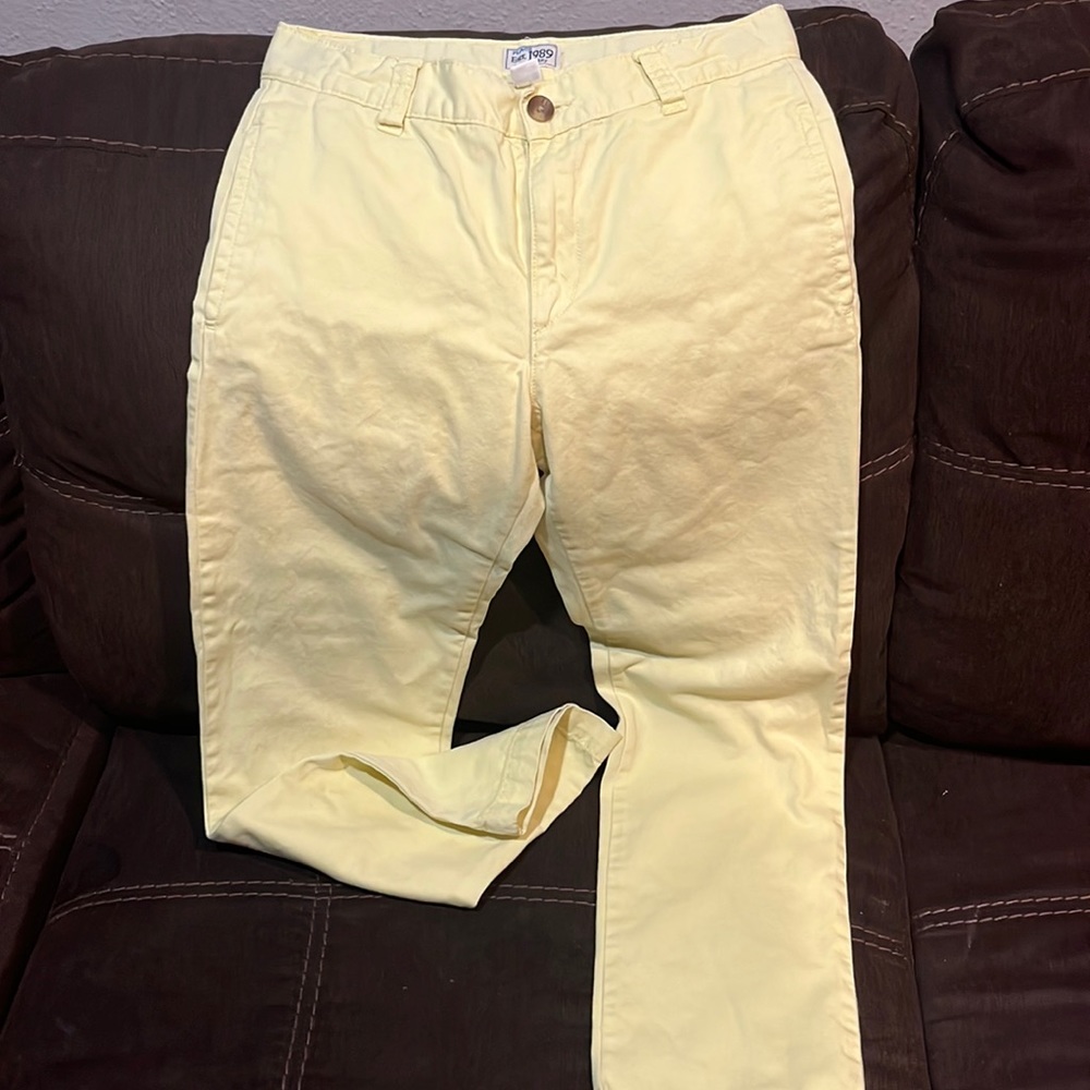 Yellow dress pants.